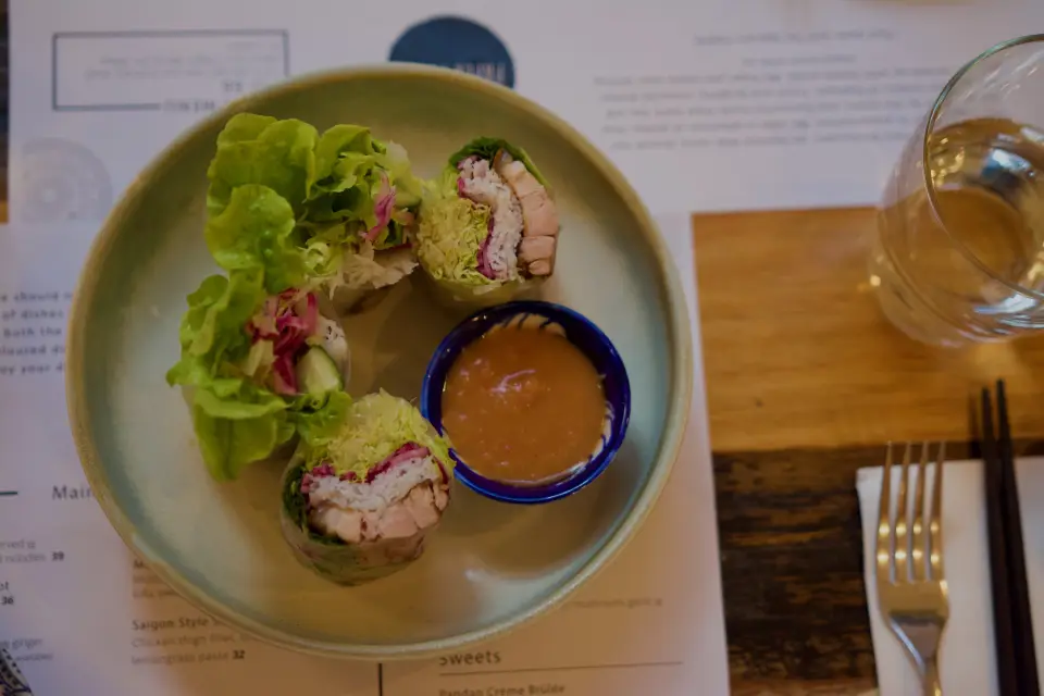 Pork Belly Rice Paper Rolls from Paper Plate Restaurant
